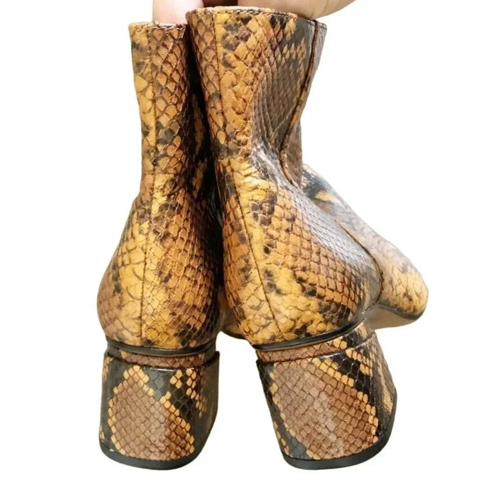 Franco Sarto Women’s Size 6.5 Brown Marquee Snake Print Boots